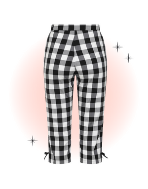 Black and White Gingham Esma Capri