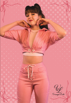 Boléro Clémence Vichy Rose