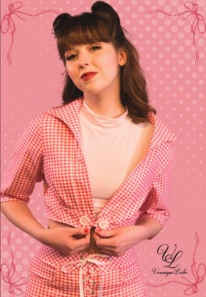 Boléro Clémence Vichy Rose
