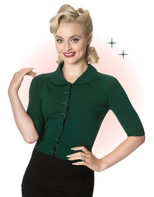 April Dark Green Cardigan