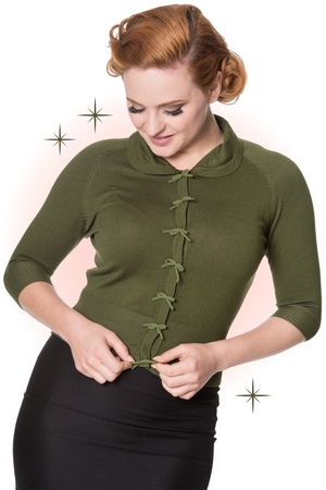 April Forest Green Cardigan