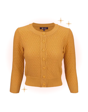 Bronze Round Neck Crochet Cardigan