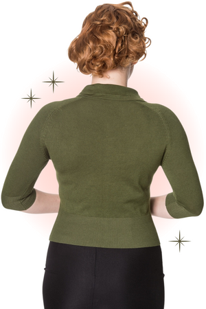 April Forest Green Cardigan