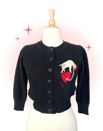 Cardigan Captive Heart Noir