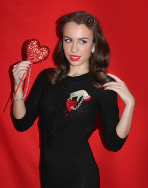 Cardigan Captive Heart Noir
