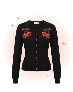 Cardigan Cherry Skull Noir