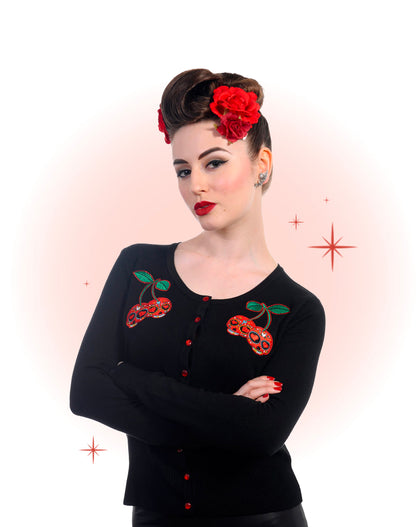 Cardigan Cherry Skull Noir