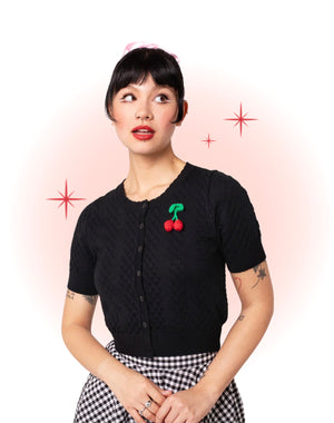 Cardigan Claudie Cerise Noir