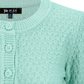 Aqua Round Neck Crocheted Cardigan