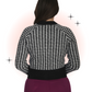 Cardigan Hattie Pied de Poule Noir et Blanc
