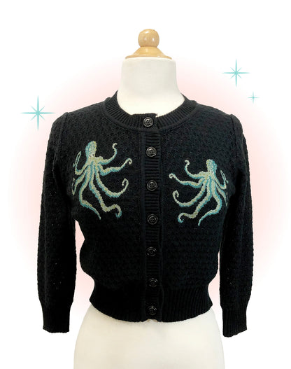 Cardigan Le Valse De La Pieuvre Noir