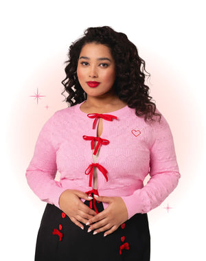 Cardigan Lucie Coeur Rose