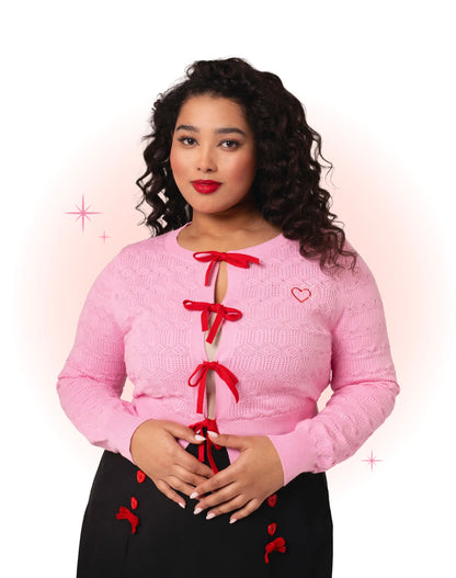 Cardigan Lucie Coeur Rose