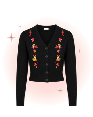 Cardigan Nara Forest Friends Noir