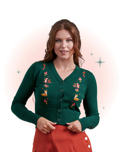 Cardigan Nara Forest Friends vert