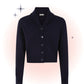 Cardigan Tricot Manches Longues Violet - Bleu Nuit