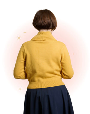 Cardigan Tricot Manches Longues Violet - Moutarde