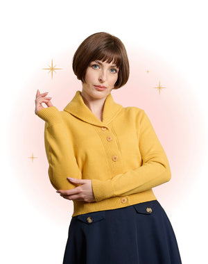Cardigan Tricot Manches Longues Violet - Moutarde