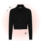 Cardigan Tricot Manches Longues Violet - Noir