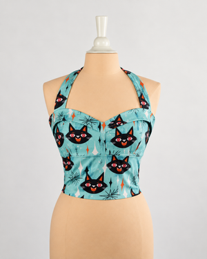 Top Chevy Scared Cat Turquoise