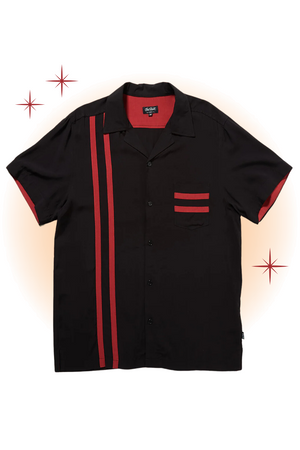 Chemise Lucky Stripes Noire et Rouge