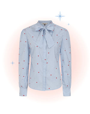 Chemise Daphine Rayer Coeur Bleu