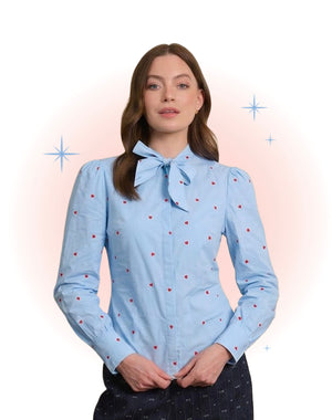 Chemise Daphine Rayer Coeur Bleu