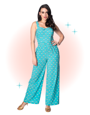 Turquoise Geo Jumpsuit
