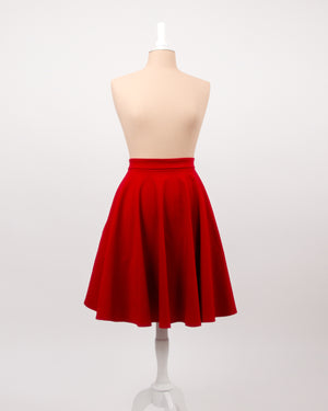 Red Everyday 50's Flared Skirt
