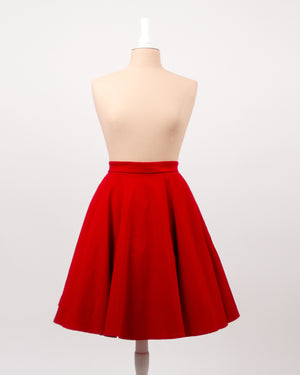 Red Everyday 50's Flared Skirt