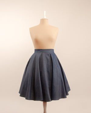 Everyday 50s Chambray Flared Skirt