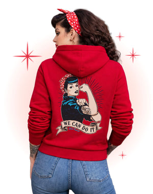 Hoodie We Can Do It Rouge