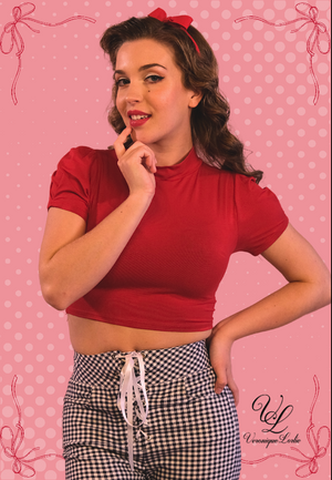 Red Audélie Crop Top