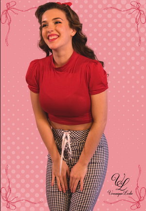 Red Audélie Crop Top