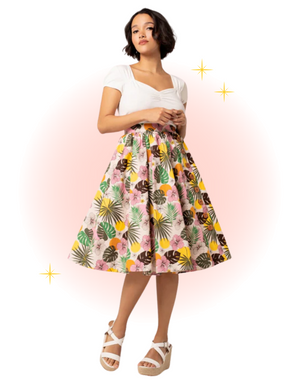 Benita Beige Flared Skirt