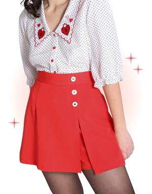 Cooper Red Culotte Skirt