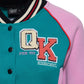 Veste Universitaire Lucky Cat Verte Et Rose