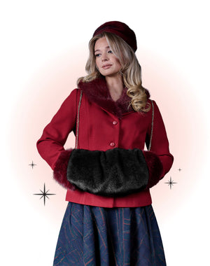 Manchon Pochette fourrure Lorna Noire