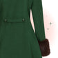 Manteau Martha vert avec fausse fourrure brune