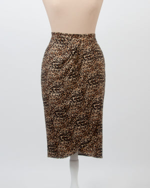 Marie Fitted Leopard Skirt