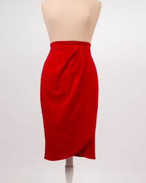 Marie Fitted Red Skirt