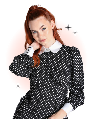 Naomi Black Polka Dot Mini Dress