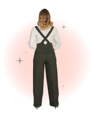 Pantalon avec bretelles Jenny Check Vert