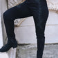 Dallas Black Embroidery Fitted Pants