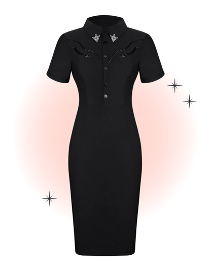 Wanda Black Fitted Dress