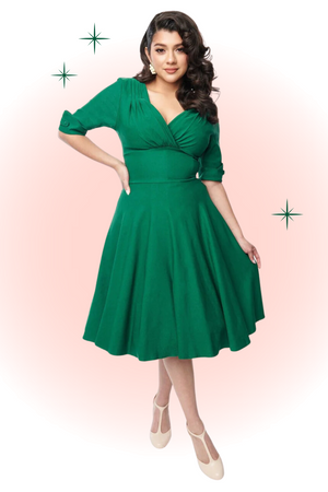 Green Delores Flared Dress