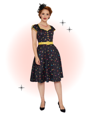 Robe Évasée Avec Cerise Arc-En-Ciel