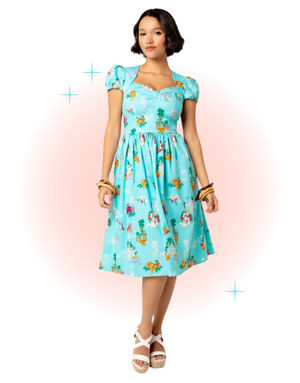 Turquoise Ayanna Flared Dress