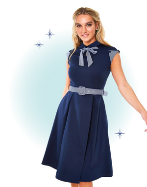Bonny Navy Flared Dress