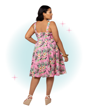 Pink Cabana Flared Dress